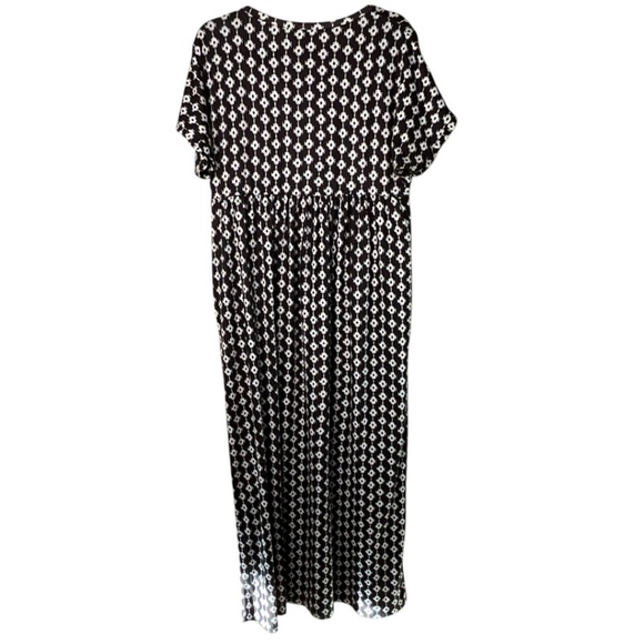 SUZANNE BETRO Poly Spandex Empire Waist Maxi Dress Dolman Sleeves US Sz XL - Picture 3 of 9